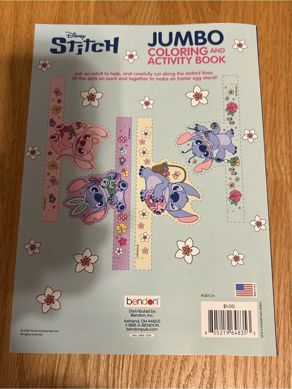 Disney Stitch Jumbo Coloring & Activity Book - Blue, Pink, Green NEW